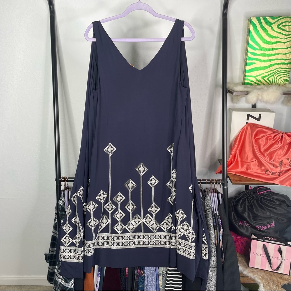 Tory Burch Navy Reena Wrap Dress - Picture 5 of 7